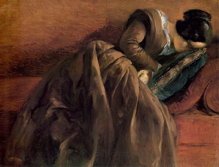 Adolph von Menzel Sister Emily Sleeping Spain oil painting art